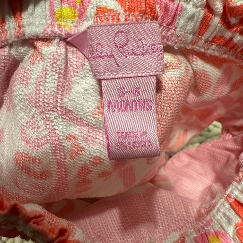 • Lilly Pulitzer • Baby Girl Bloomers 3-6 Months Pink Orange